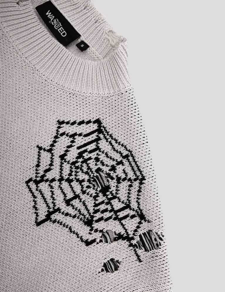 Sudadeira WASTED PARIS destroy locals sweater fog white